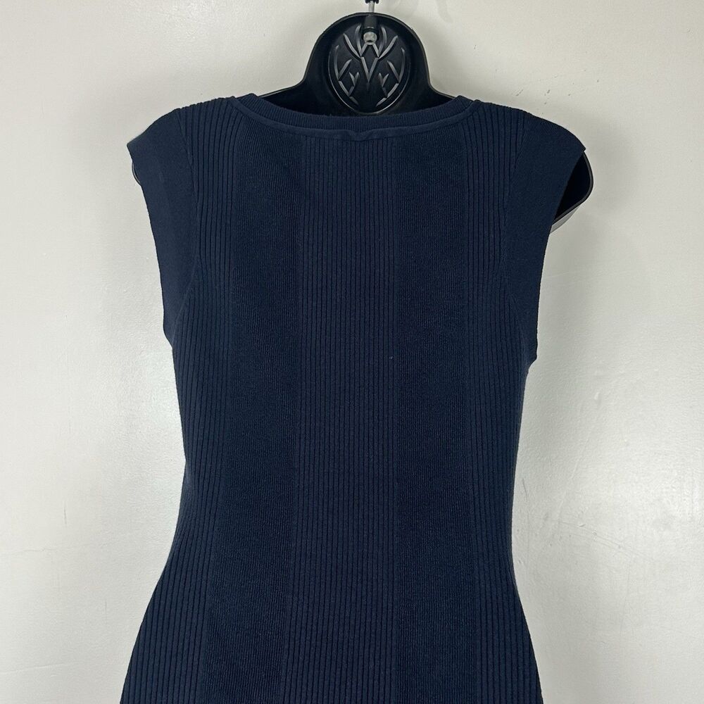 J.Crew Ribbed Sleeveless Sweater Dress Midi Fitted Minimalist Office Chic NWT - Picture 8 of 12